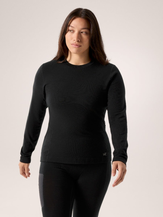 Lana Merino Wool Crew LS W black Lana Merino Wool Crew LS W black